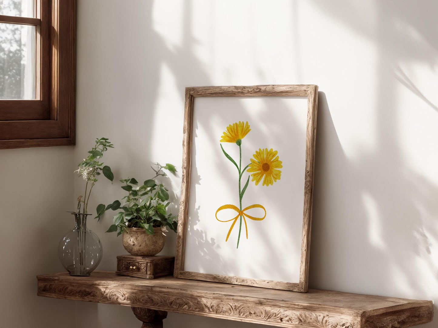 Golden Yellow Wildflower Watercolor Art Print