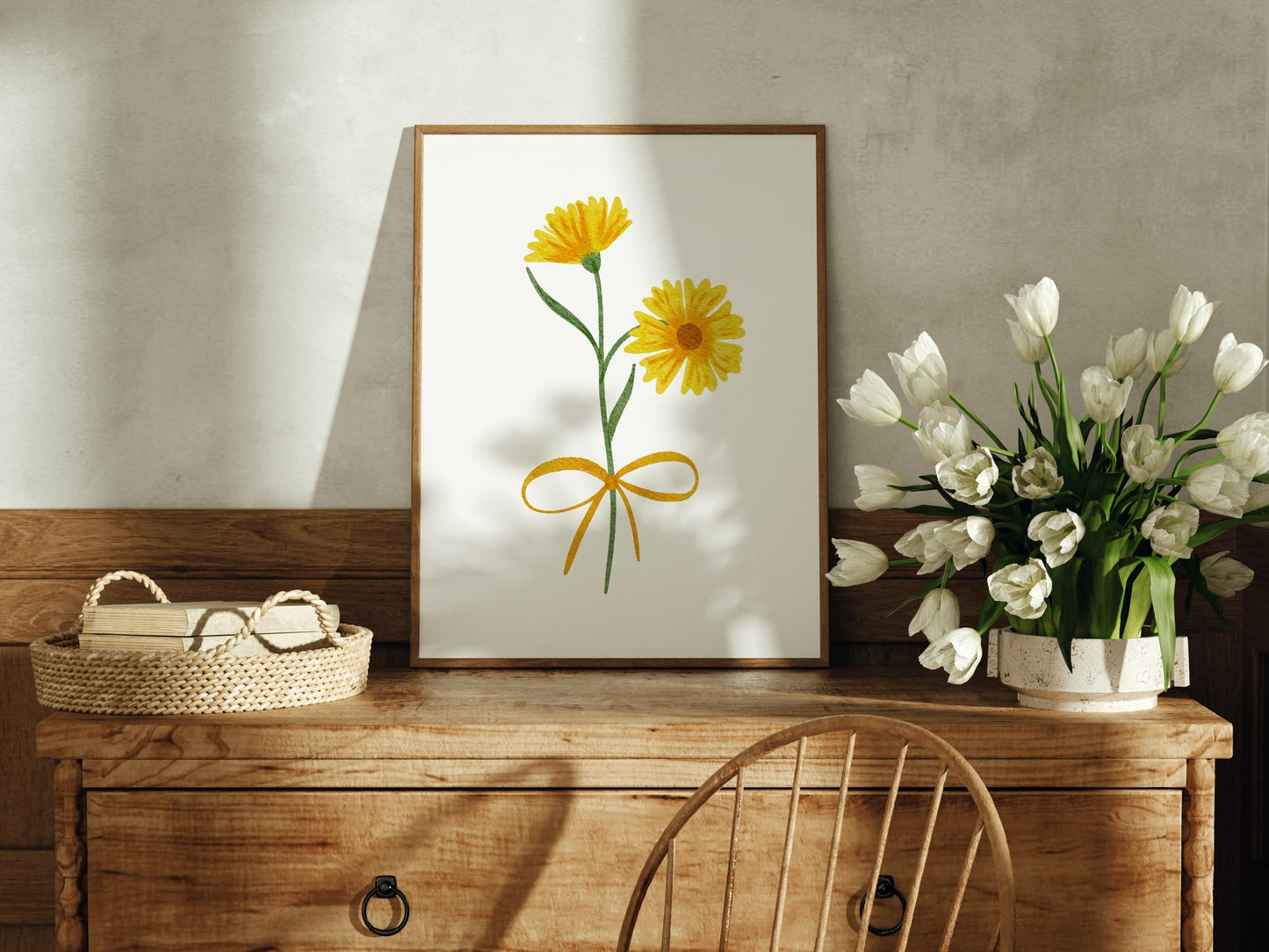 Golden Yellow Wildflower Watercolor Art Print