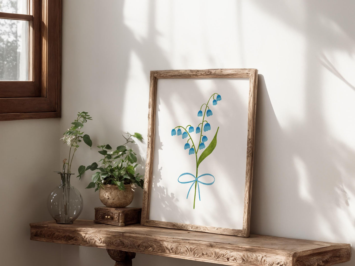 Blue Wildflower Watercolor Art Print