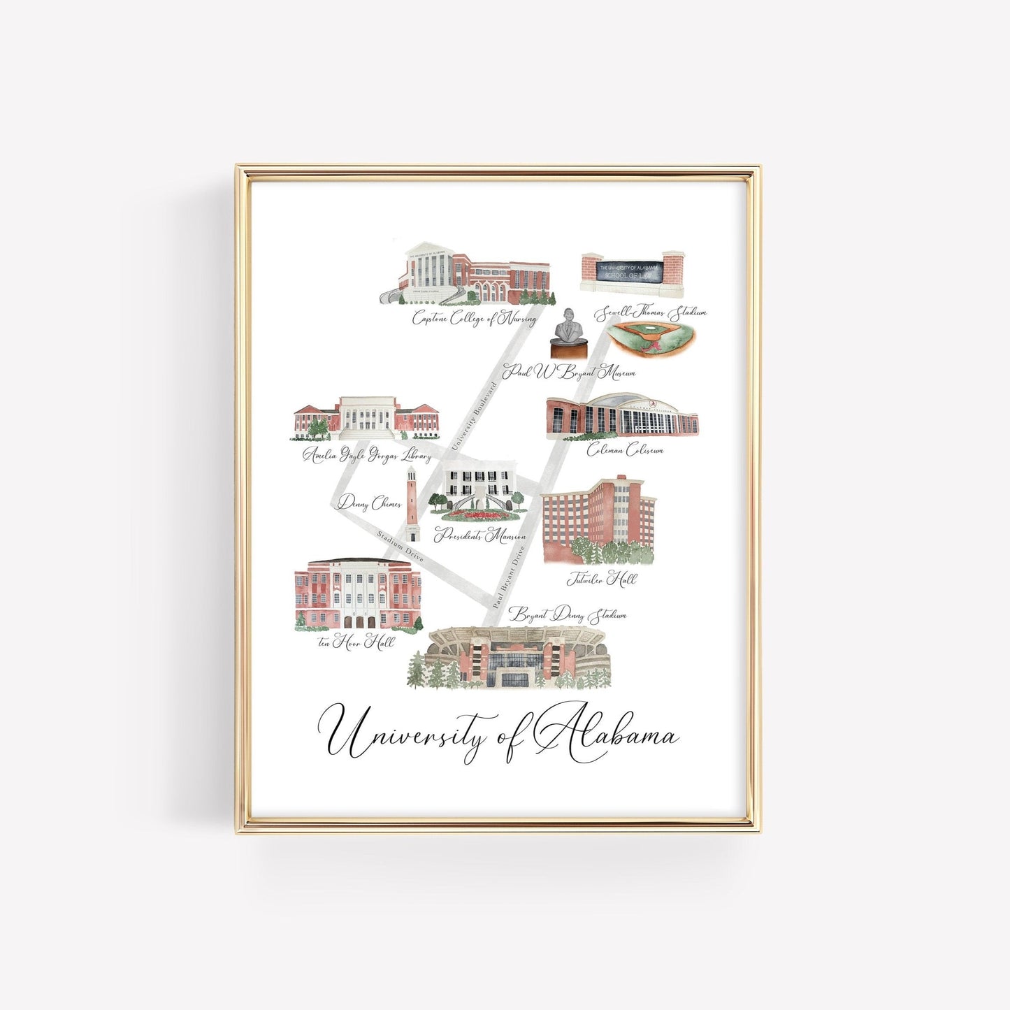 Custom Watercolor Map