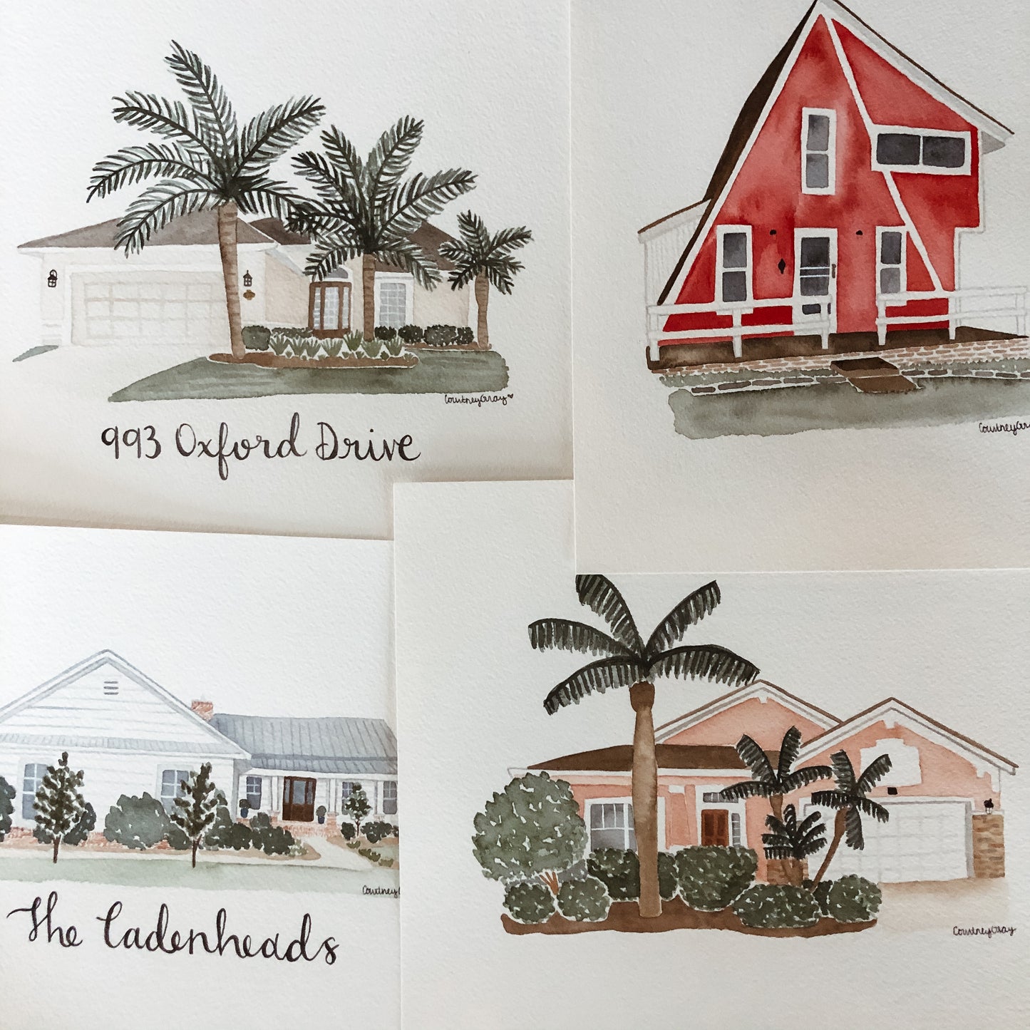 Custom Watercolor Home Portrait