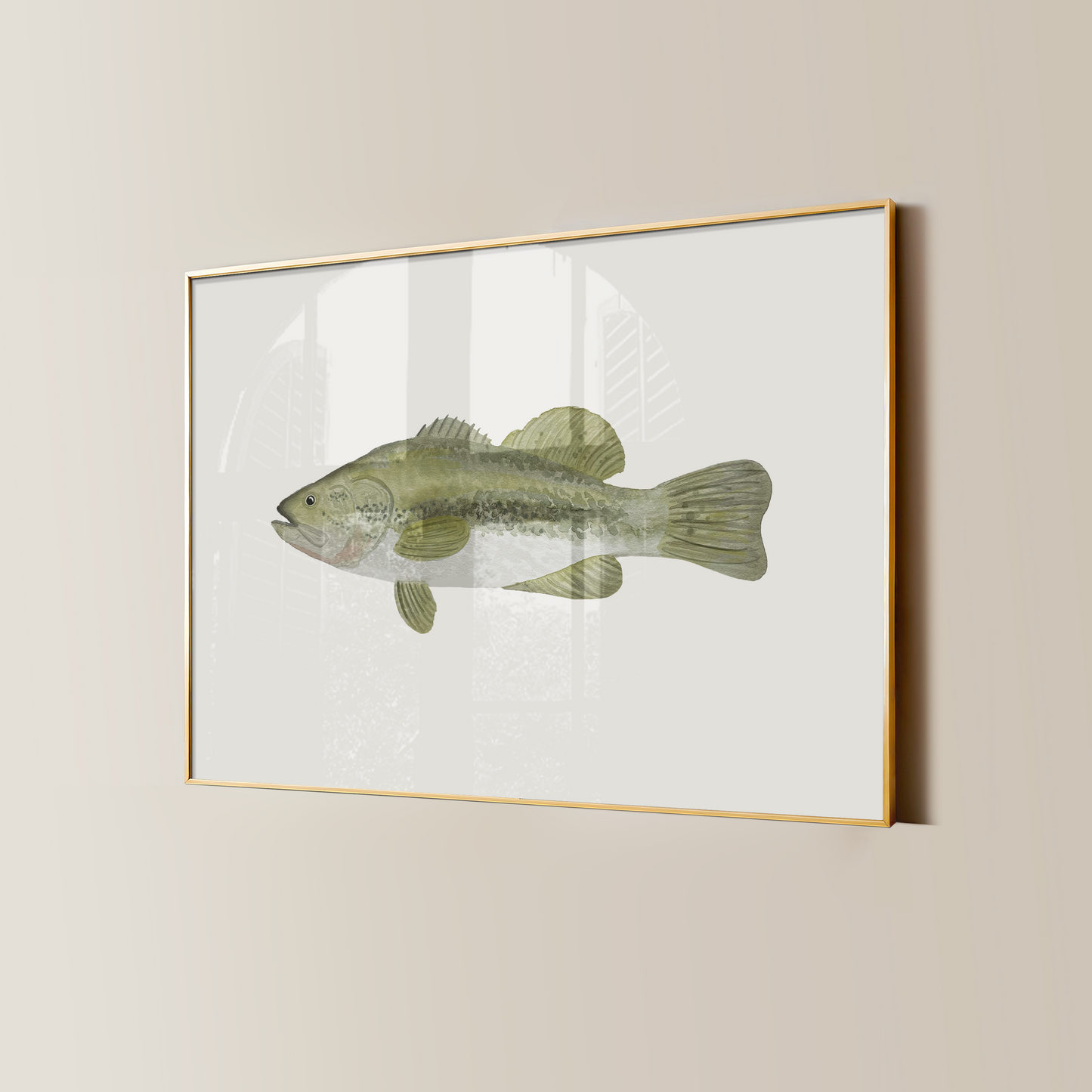 Digital Download Bass Fish Art Print