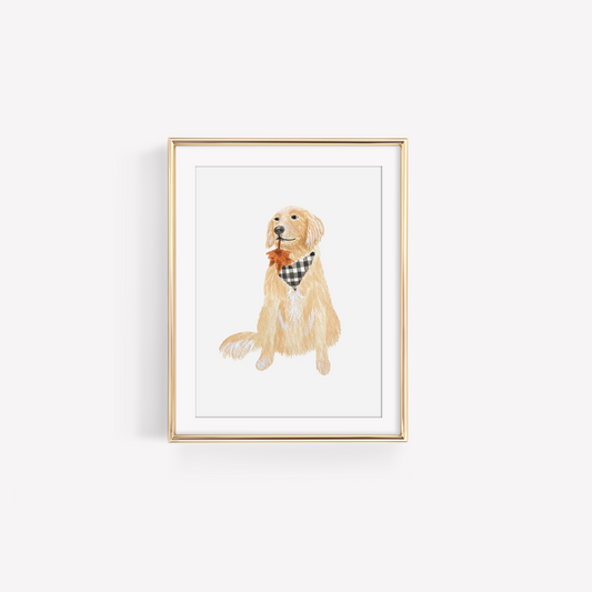 Golden Retriever Fall Art Print