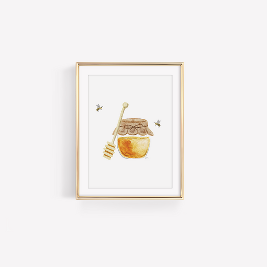 Honey & Bee Art Print