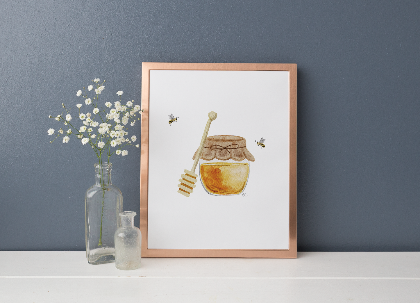 Honey & Bee Art Print