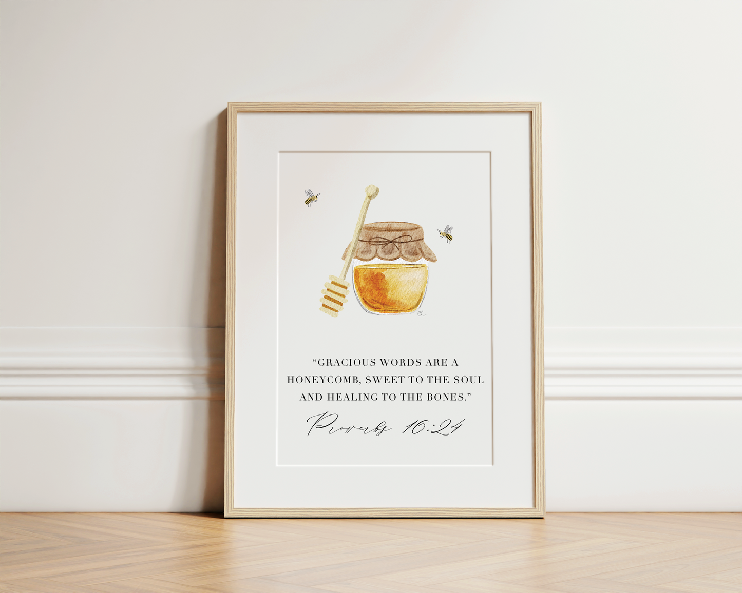 Proverbs 16:24 - Honey and Bee Art Print