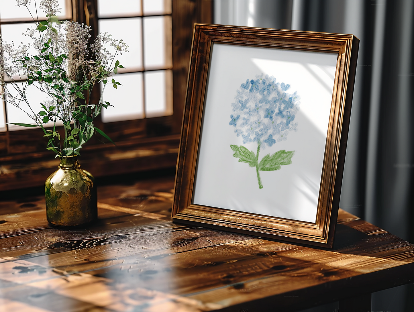 Blue Hydrangea Art Print