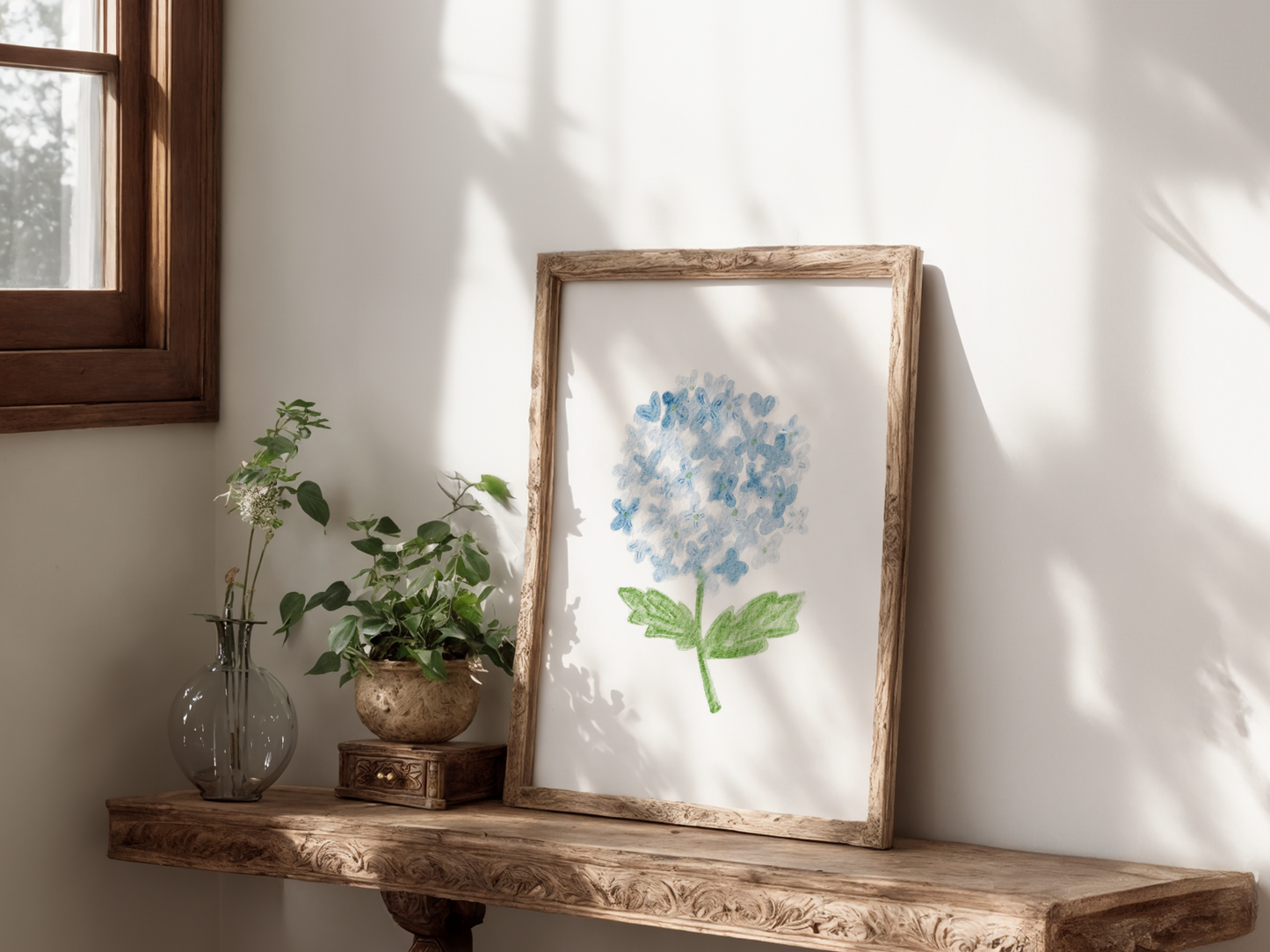 Blue Hydrangea Art Print