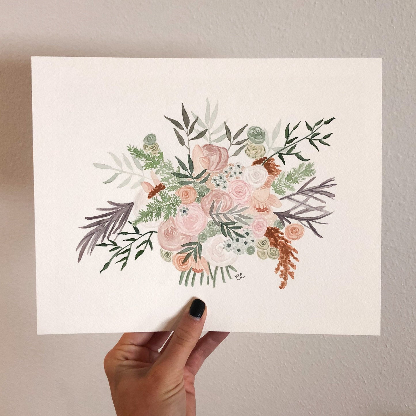 Wedding Bouquet Watercolor Painting