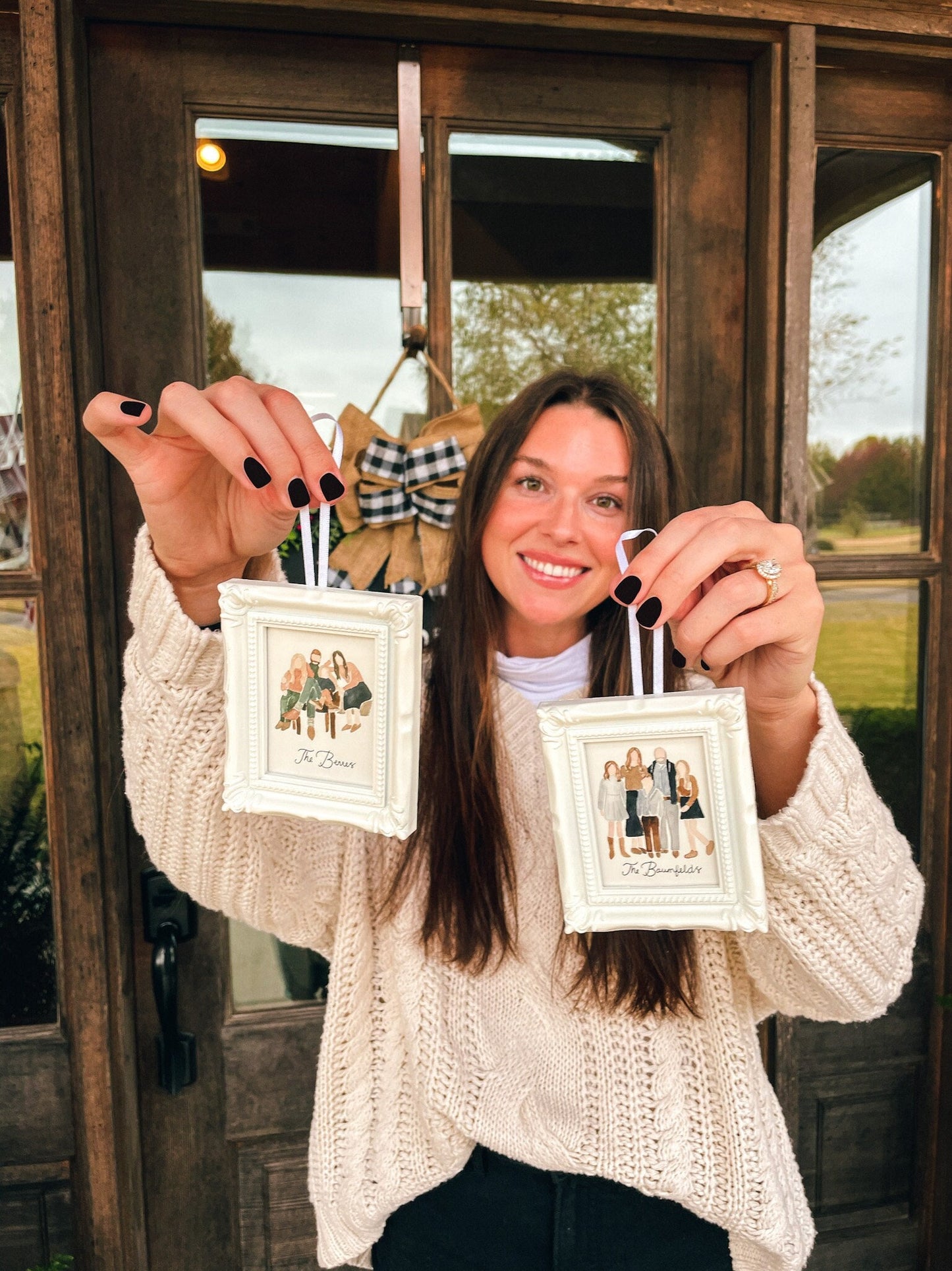 Hand-Painted Watercolor Ornament in Mini Frame