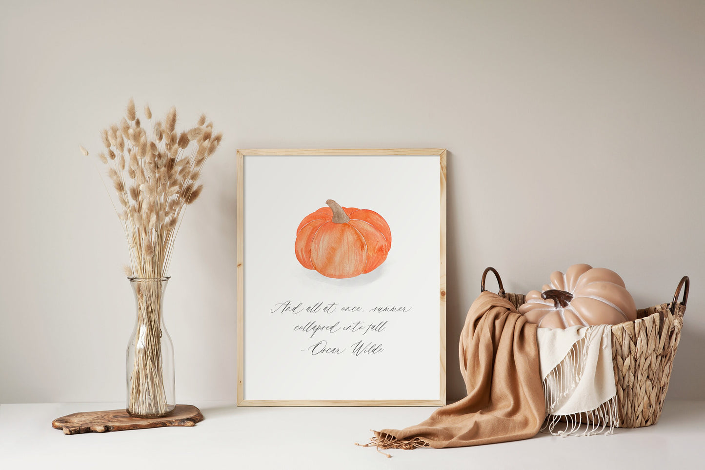 Pumpkin Art Print Oscar Wilde Quote