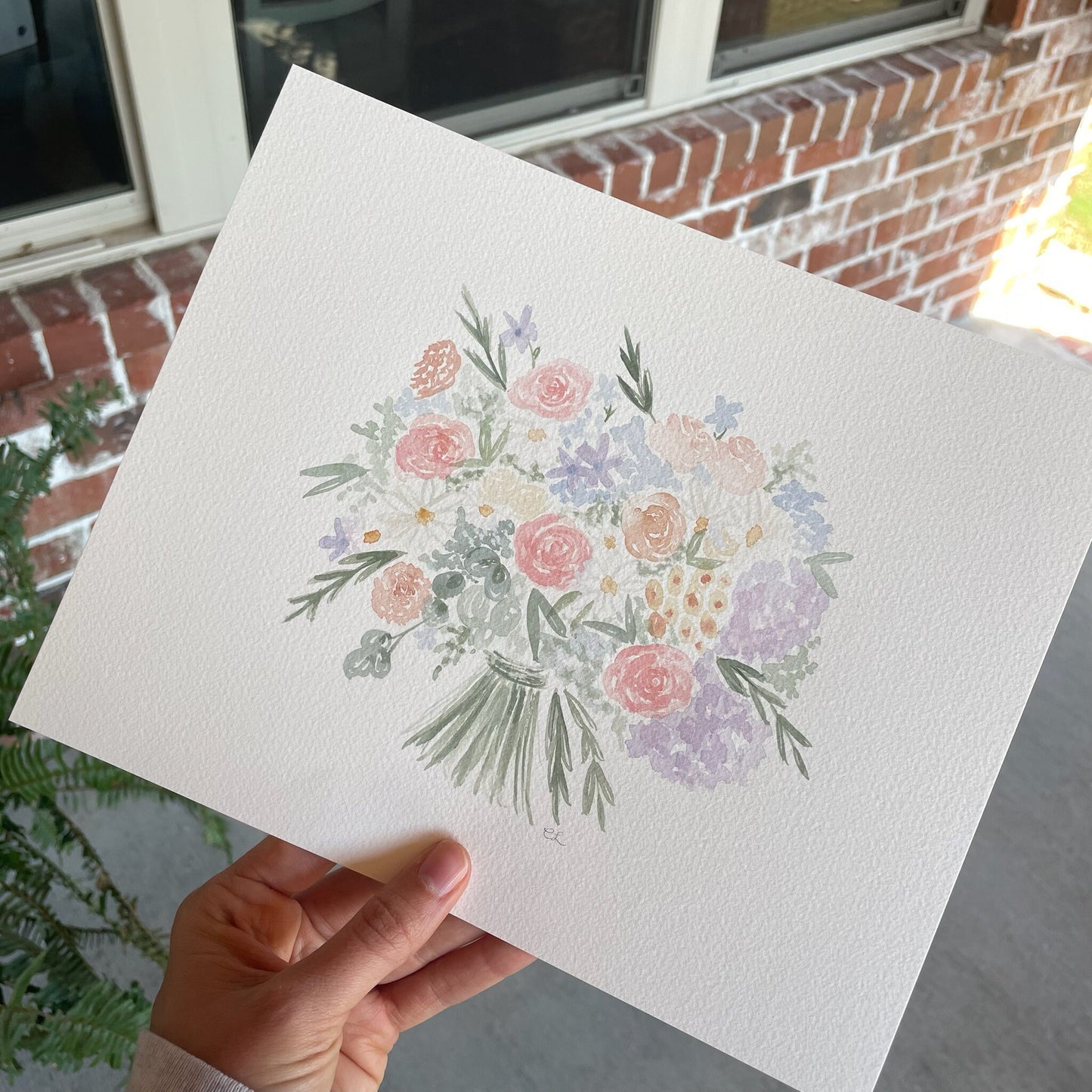 Wedding Bouquet Watercolor Painting