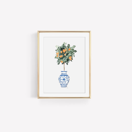 Orange Tree in Ginger Jar Art Print