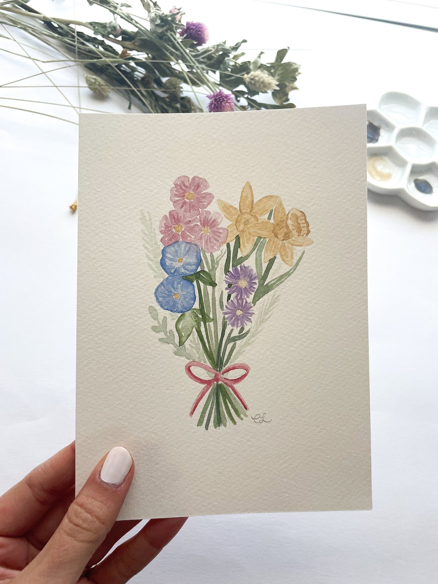 Birth Month Flower Bouquet Painting