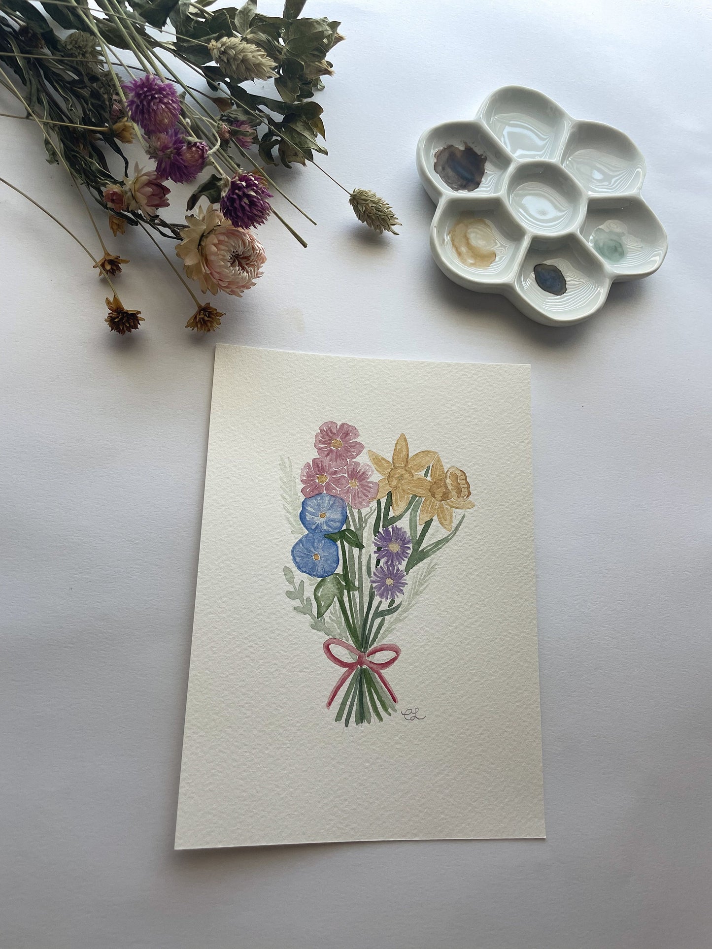 Birth Month Flower Bouquet Painting