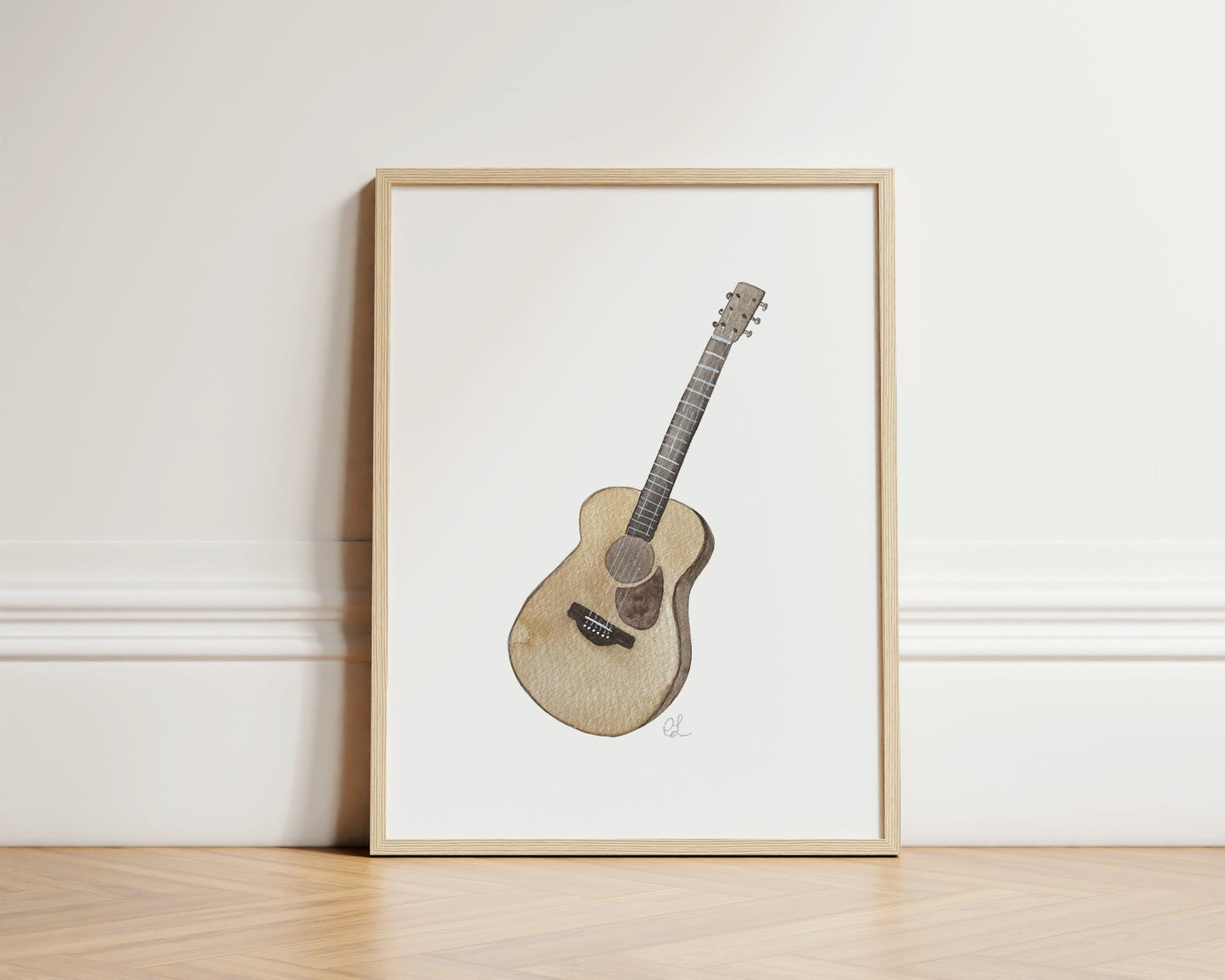 Watercolor Guitar Art Print