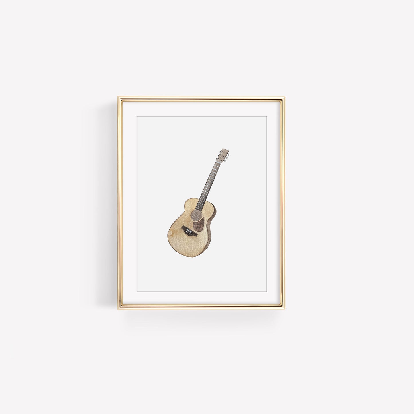 Watercolor Guitar Art Print