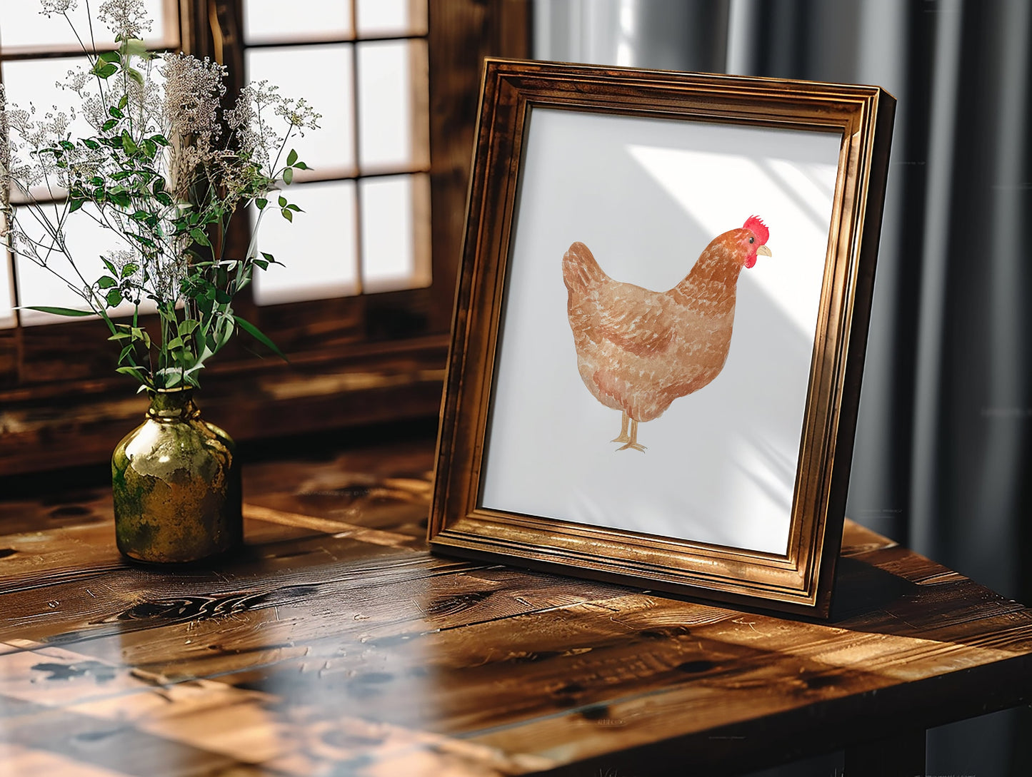 Brown Chicken Art Print