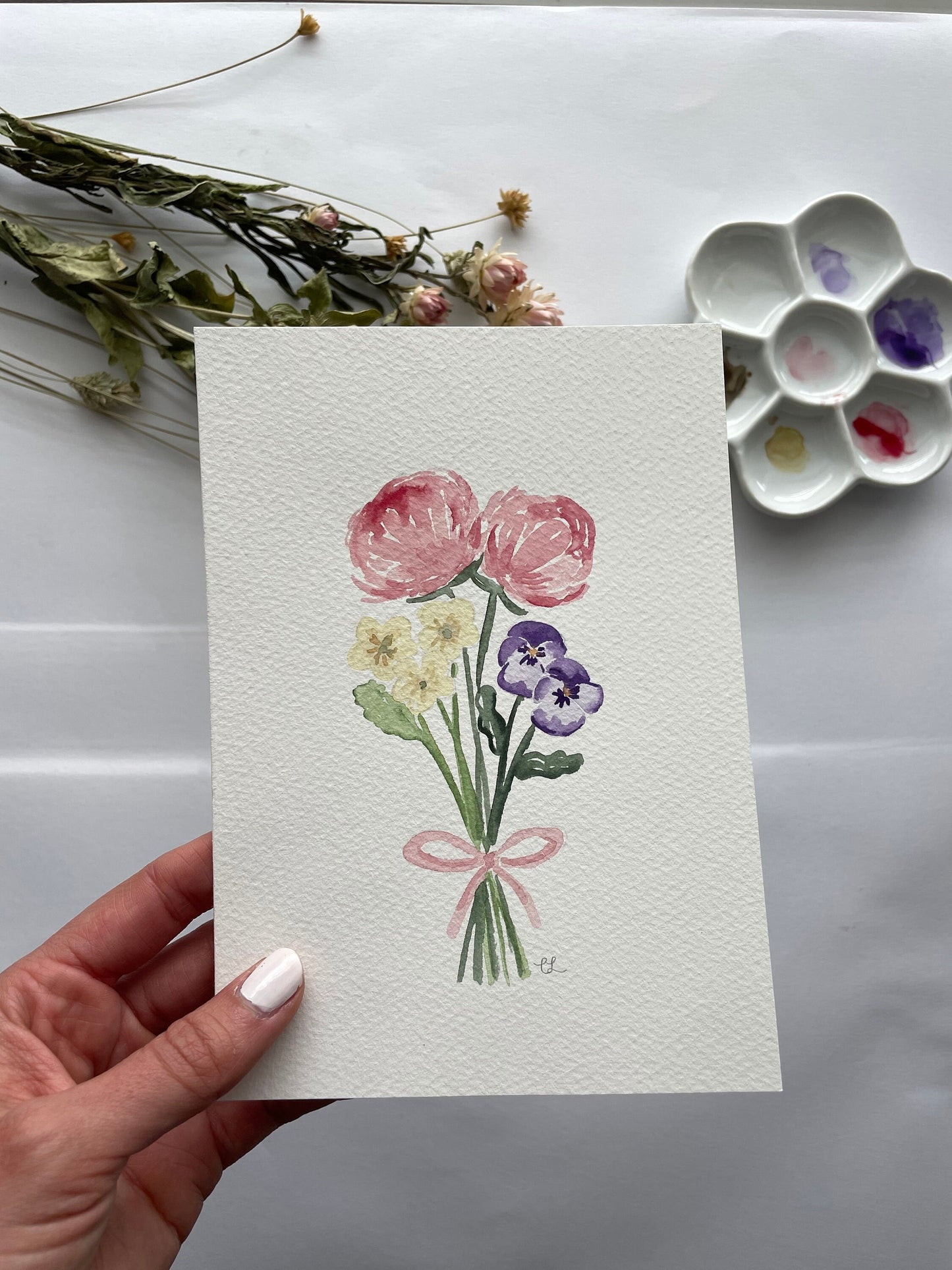 Birth Month Flower Bouquet Painting