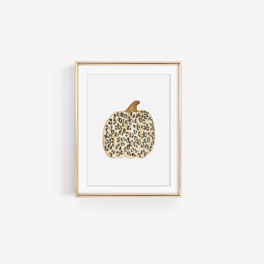 Leopard Print Pumpkin Art Print