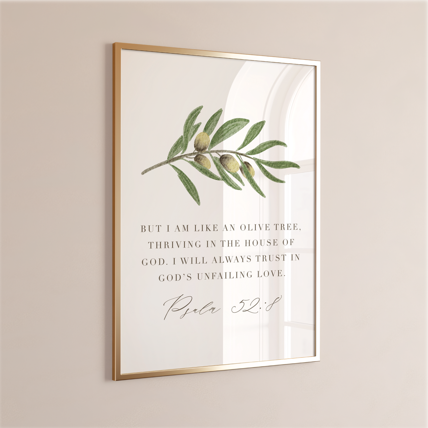 Psalm 52:8 - Olive Branch Art Print