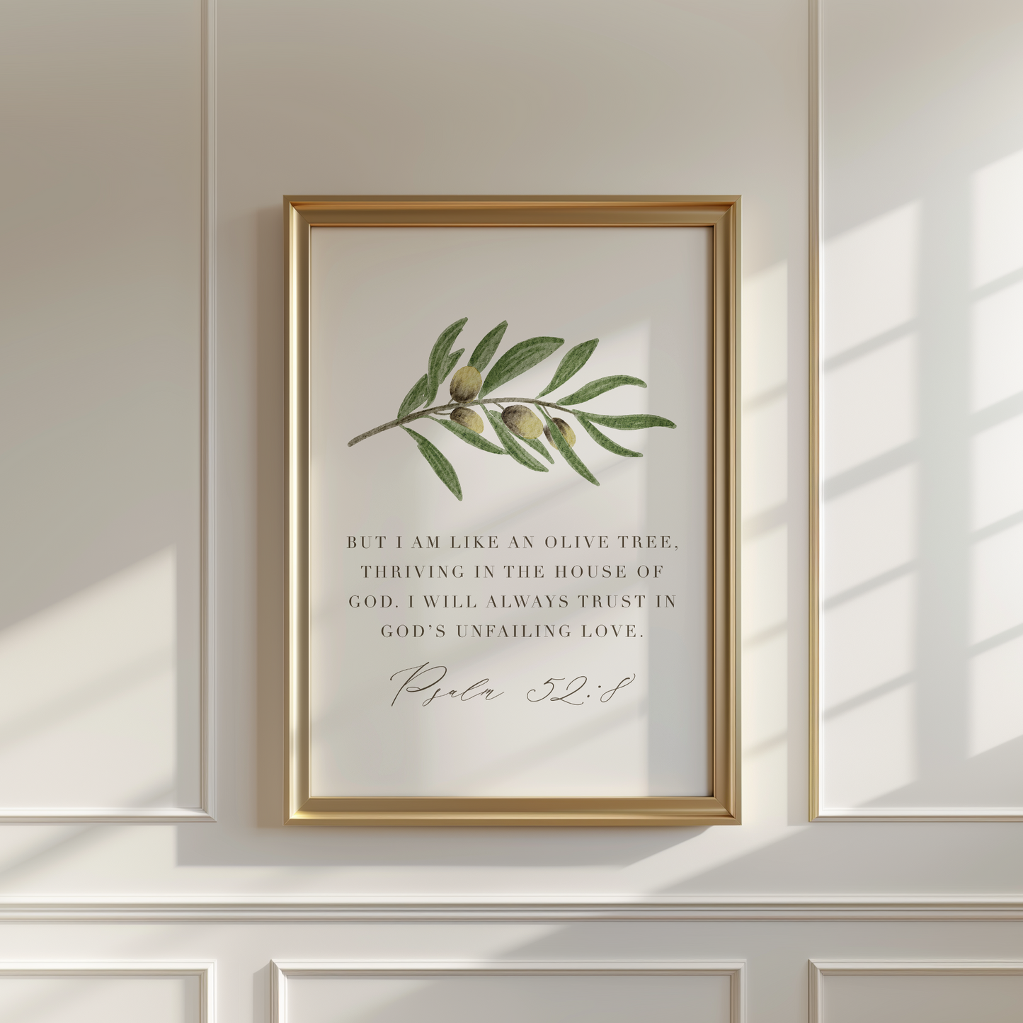 Psalm 52:8 - Olive Branch Art Print