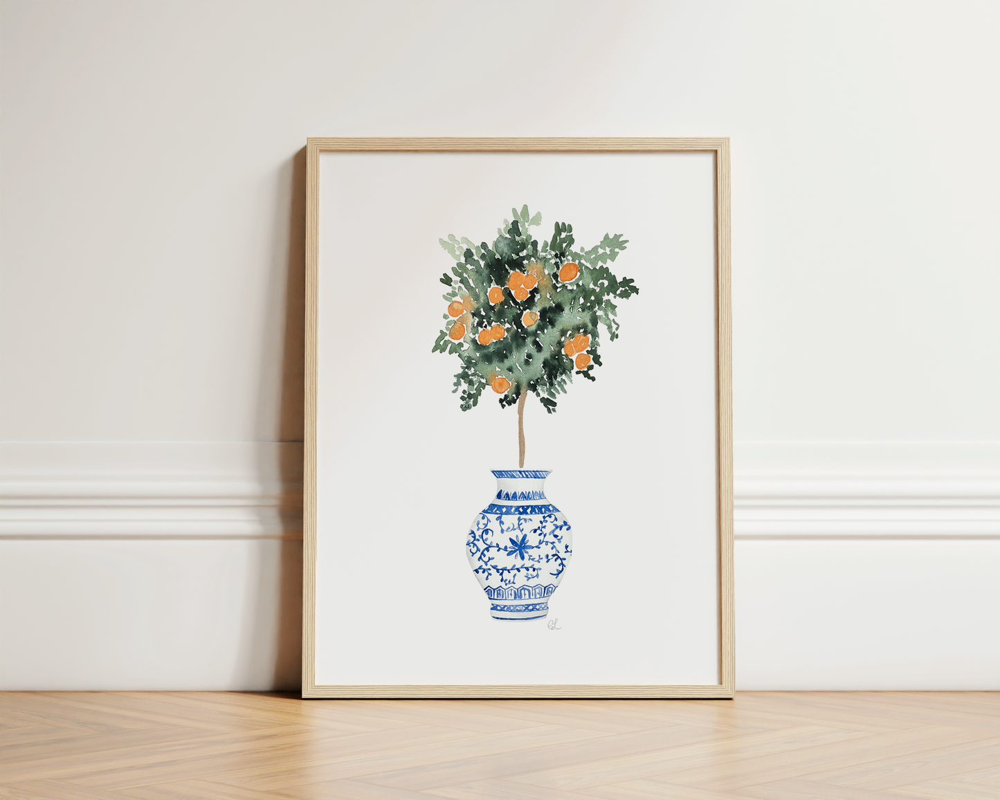 Digital Download Orange Tree in Ginger Jar Art Print