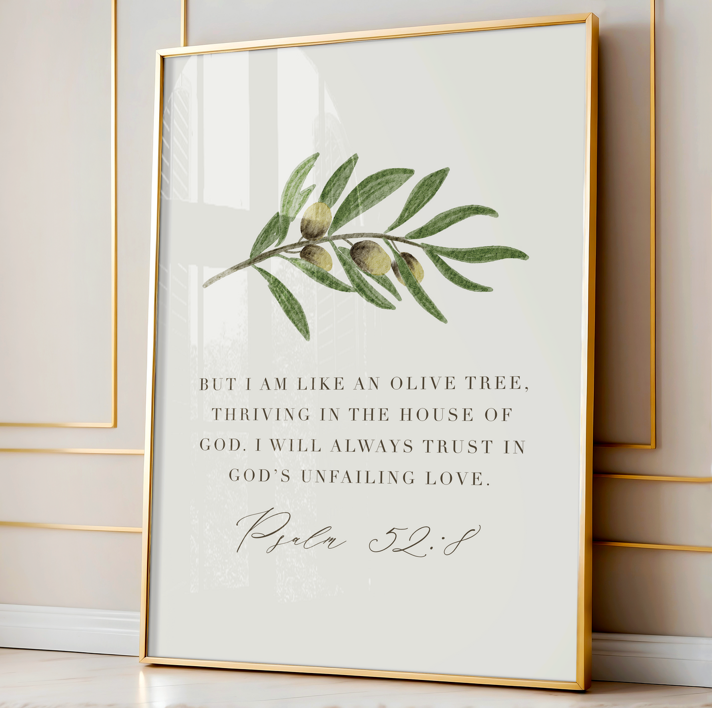 Psalm 52:8 - Olive Branch Art Print