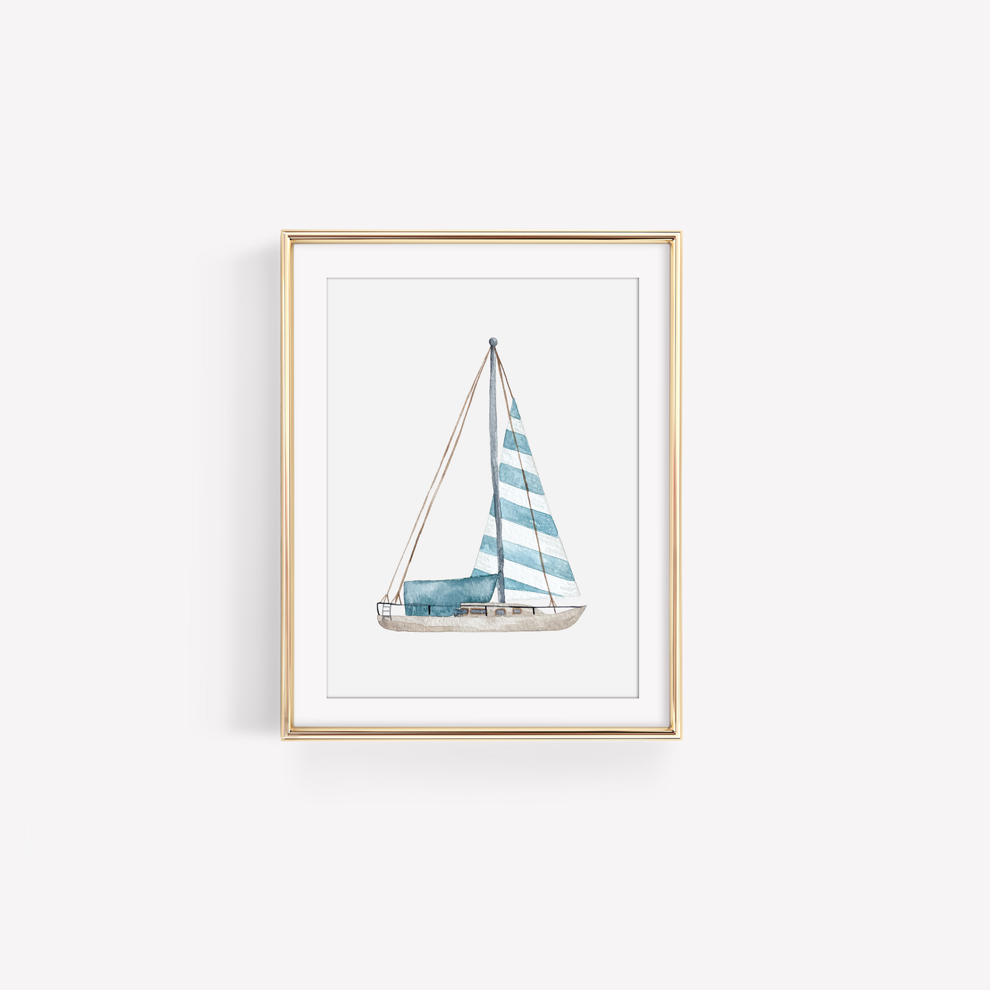 Blue Sailboat Art Print