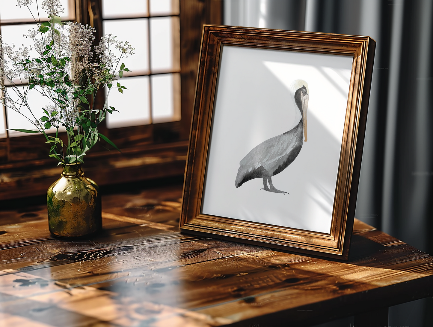 Sitting Brown Pelican Art Print